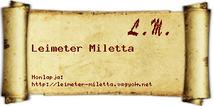 Leimeter Miletta névjegykártya